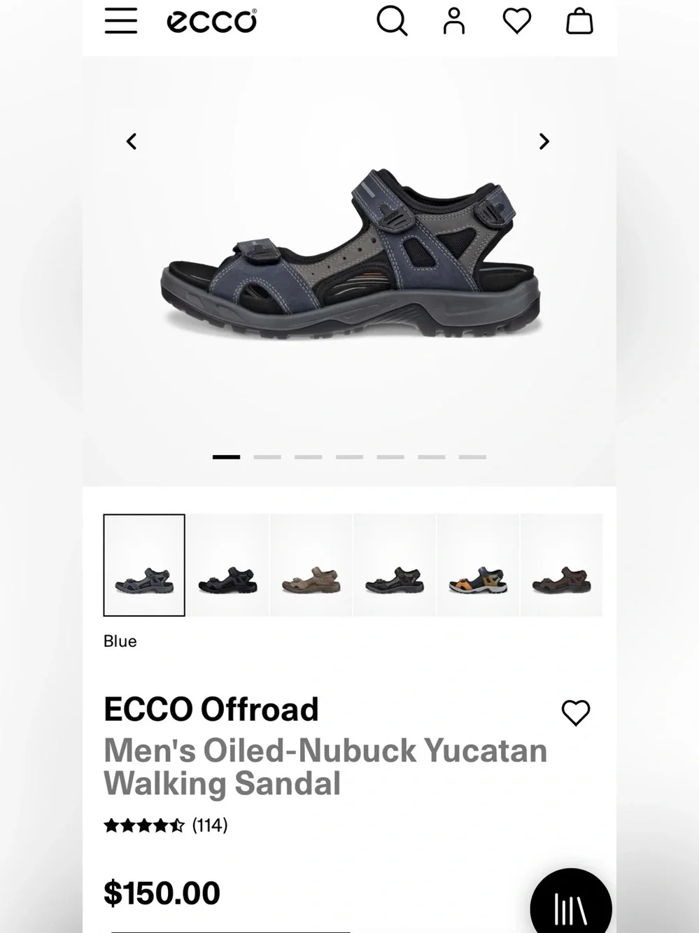 ECCO Offroad Men's Oiled-Nubuck Yucatan Walking Sandal, Like New, Sz. 11.5.